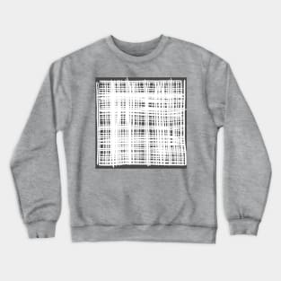 "Infinite Intersections" - White and Gray Grey Line Art Grid Art Lineart Abstract Lines Grid Pattern Artwork Crewneck Sweatshirt